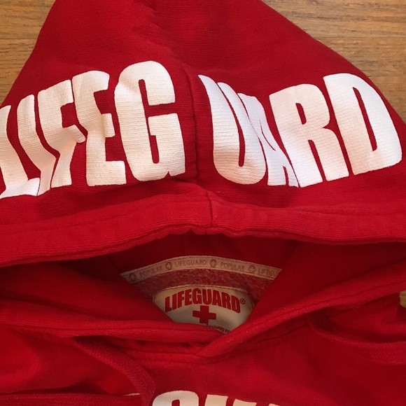 Life Guard Pullover Hoodie Maine Beach Red - Picture 4 of 8